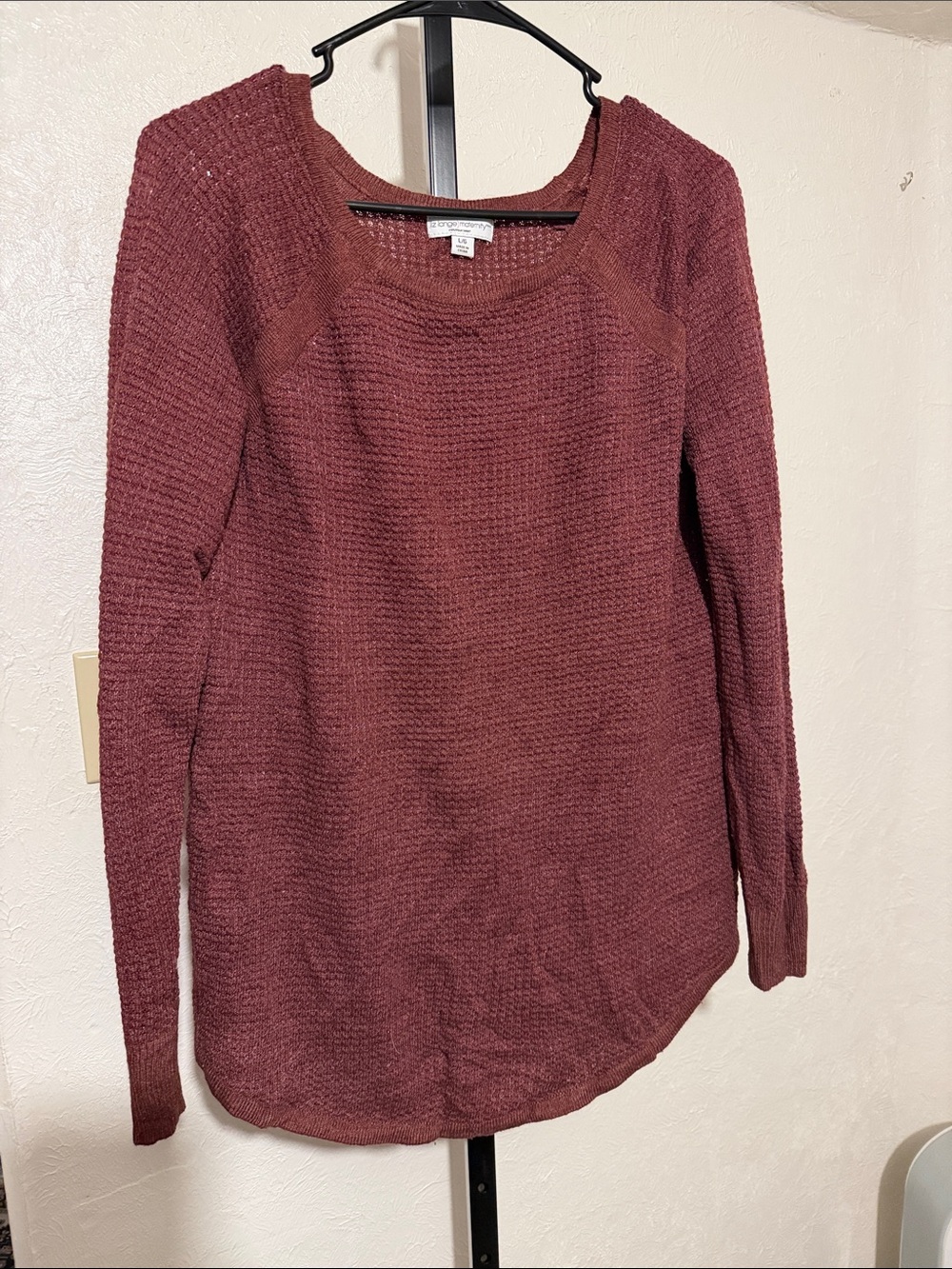 Everyday Scoop Neck Sweater in Deep Burgundy Maternity